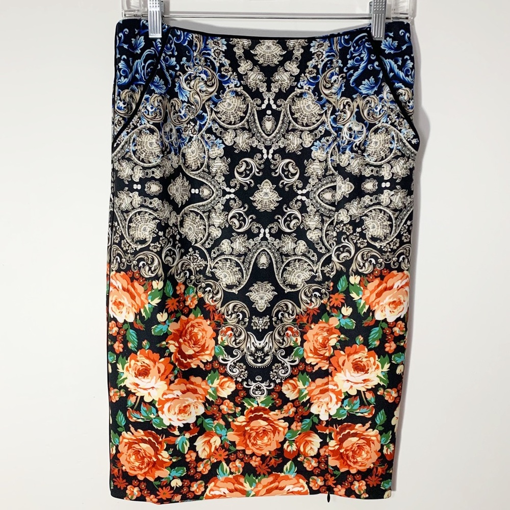 EUC Boston Proper Paisley Floral Pencil Skirt Sz 6